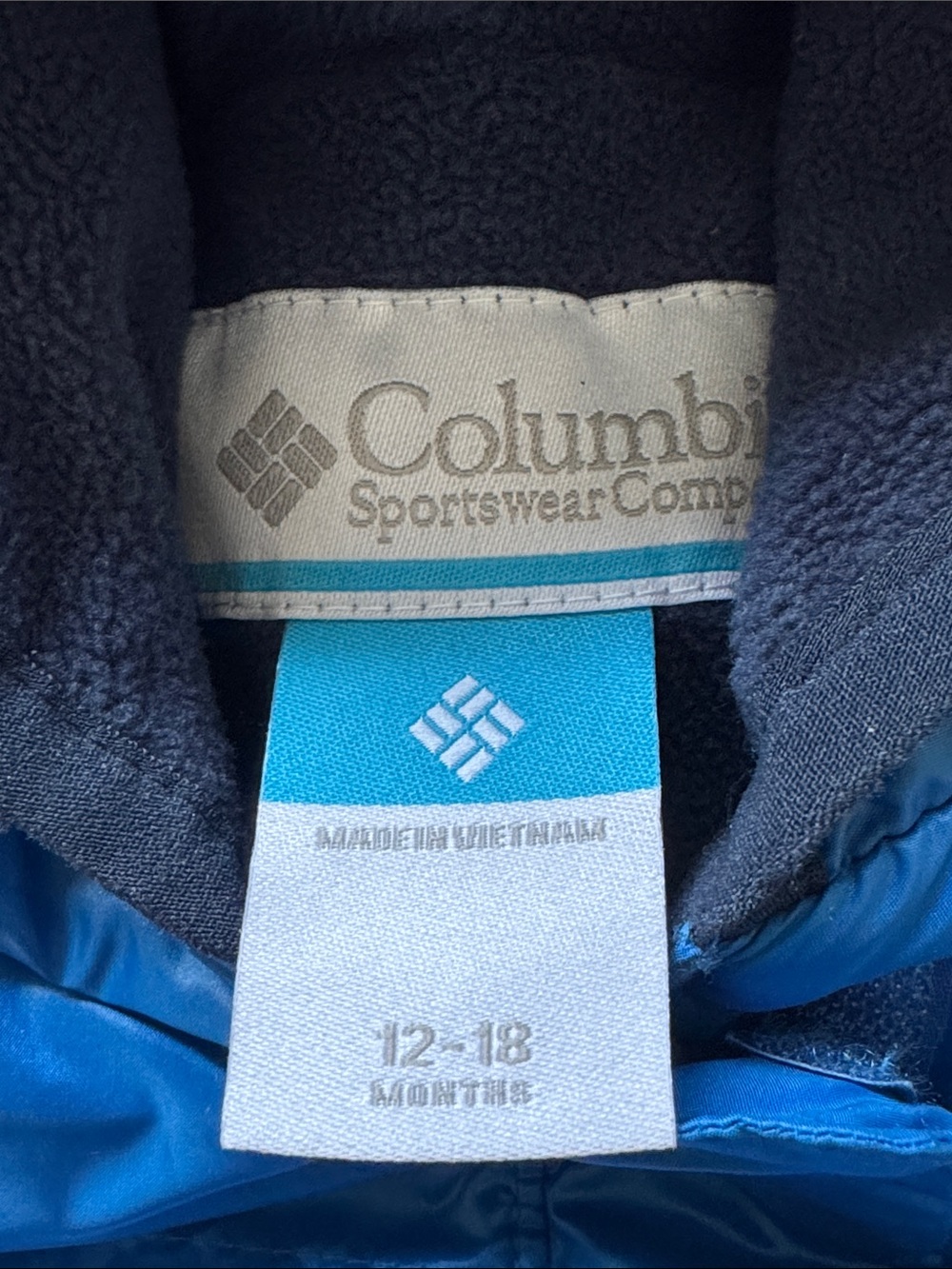 Columbia Snuggly Bunny Bunting Blue Puffer Snowsuit 12-18 Months - Picture 4 of 10